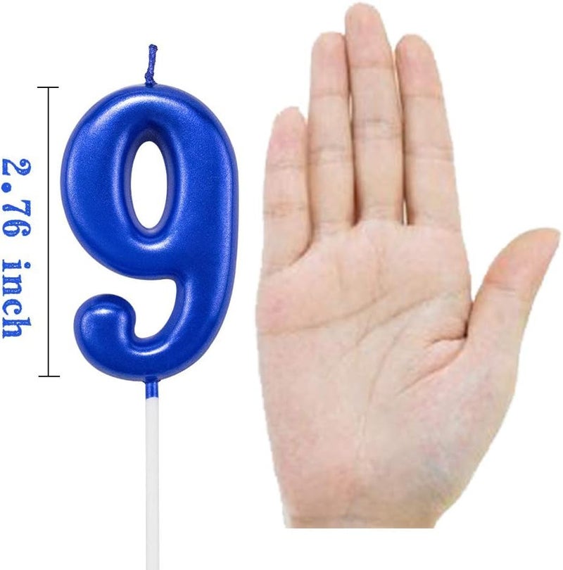 XNOVA Blue Birthday Candles 9 Candle 9th Nine Years Cake Bady Roman Numberal Cool Number Candle No 90 91 92 93 94 95 96 97 98 99 - Image 2
